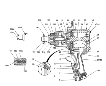 Figure 0 Diagram and Parts List for CP6060-SASAK  Chicago Pneumatic Wrench